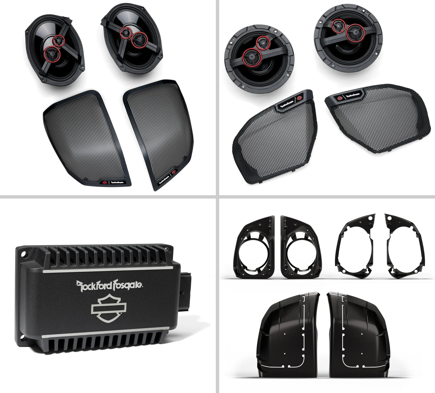Harley-Davidson® Audio Powered By Rockford Fosgate® Stage III 4-Speaker Kit – With Saddlebag Lid Cut-In System