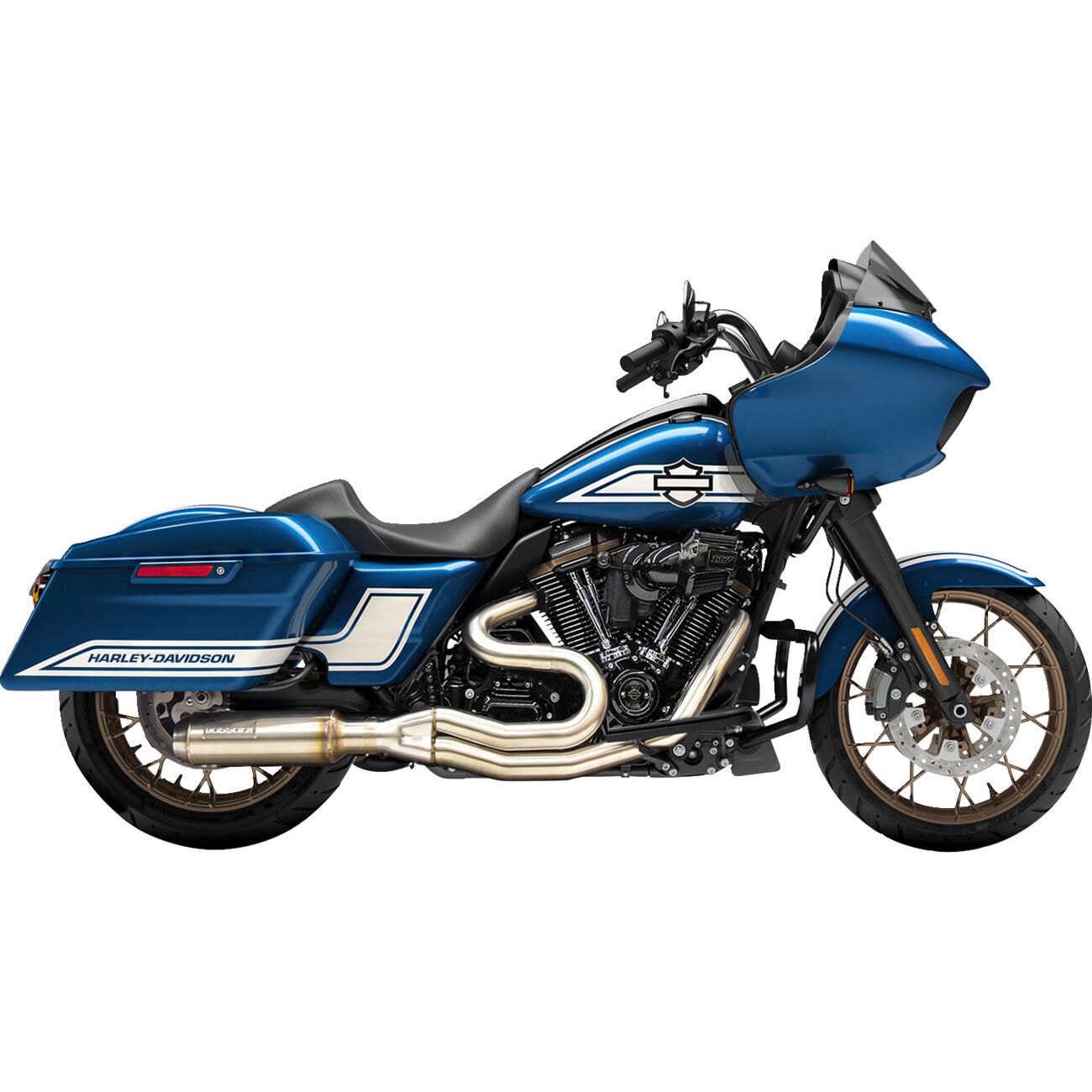 Bassani 2-Into-1 Mid-Length Super Bike Exhaust System - Stainless Steel - 1F98SS