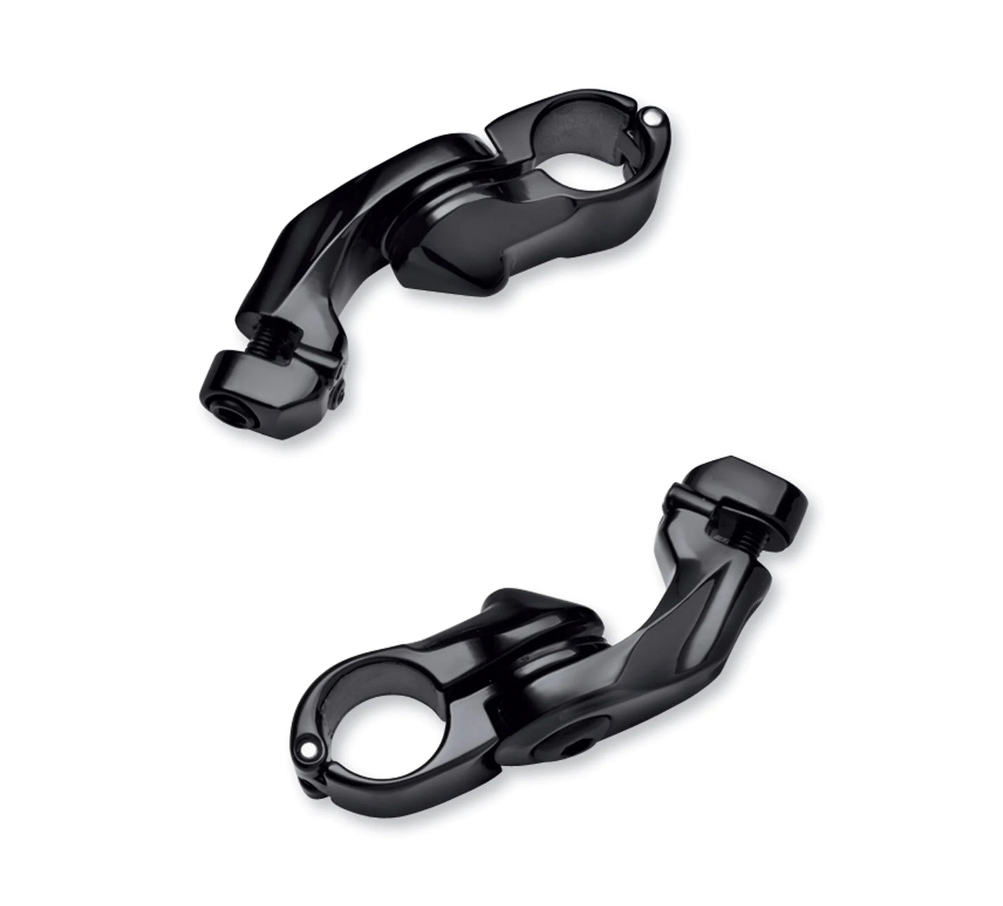 Short Angled Adjustable Highway Peg Mount Kit - Black