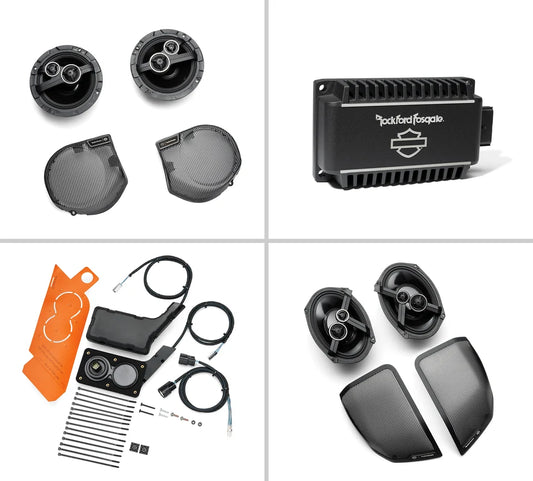 Harley Davidson Audio powered by Rockford Fosgate Stage II+ 4-Speaker Kit Package