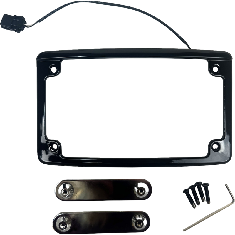 FRAME LICENSE PLATE LIGHTED BLACK