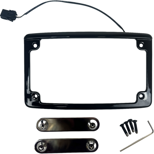 FRAME LICENSE PLATE LIGHTED BLACK
