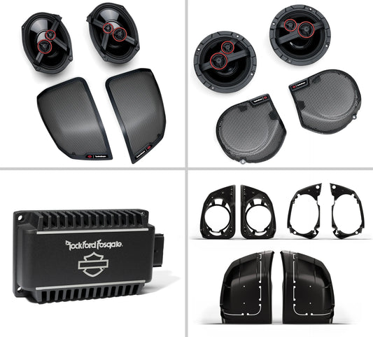 Harley-Davidson Audio Powered By Rockford Fosgate Stage III 4-Speaker Kit – With Saddlebag Lid Cut-In System