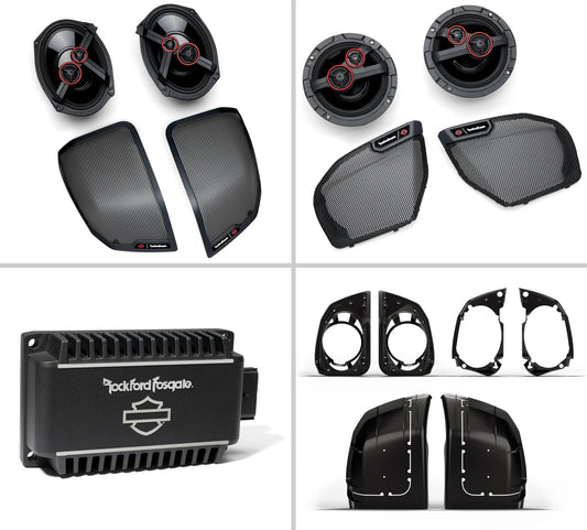 Harley-Davidson® Audio Powered By Rockford Fosgate® Stage III 4-Speaker Kit – With Saddlebag Lid Cut-In System