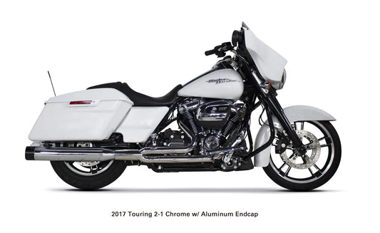 Harley-Davidson Bagger/Touring/Trike (2017-2021) 2-1 Full System CHM/BLK end caps