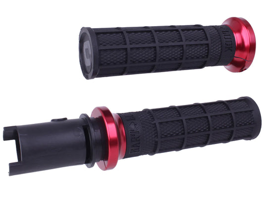 ODI Lock-On Hart-Luck Signature Full-Waffle Grips RED/BLK