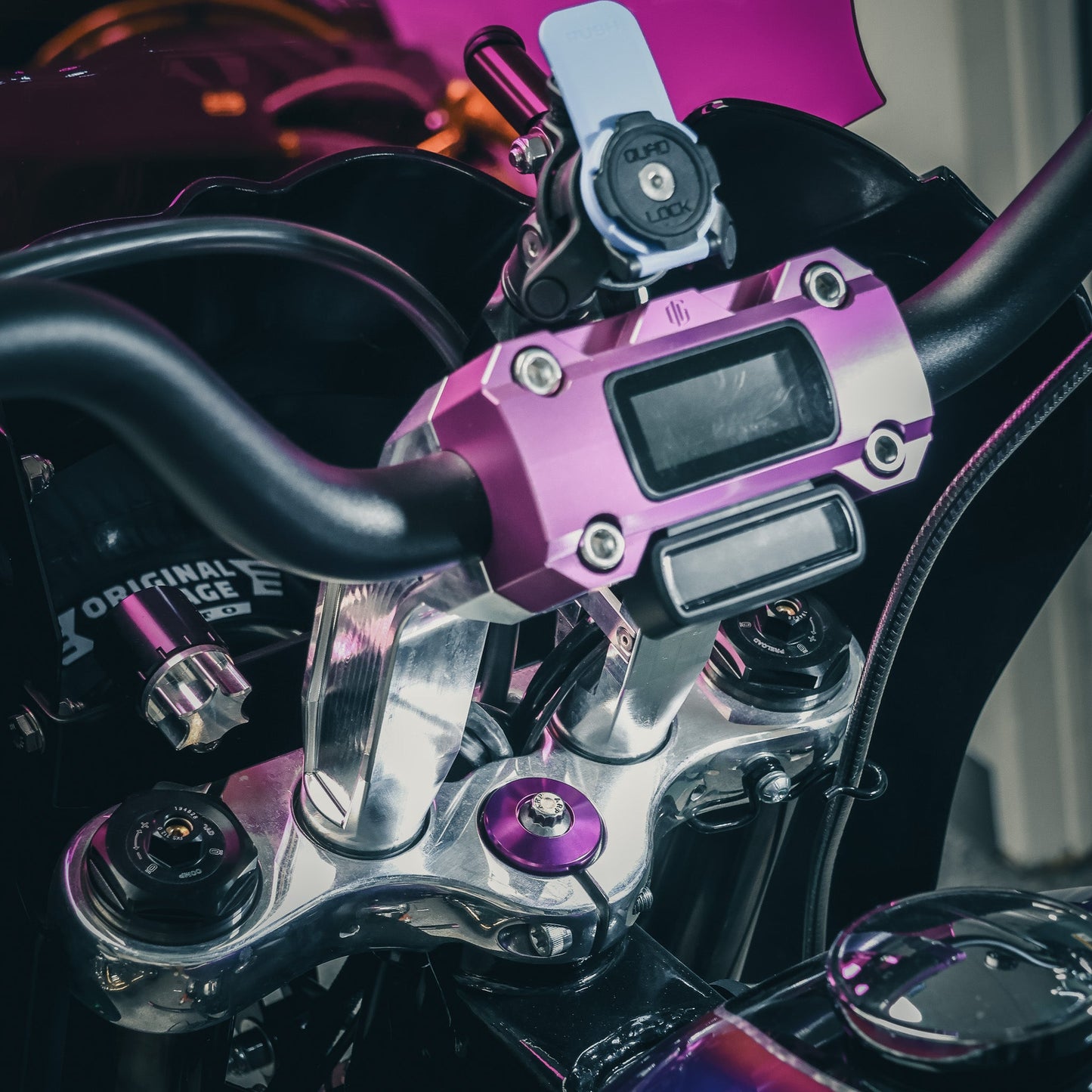 Purple M8 Softail Billet Fork Stem Cap