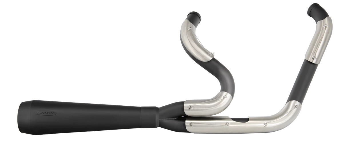 Black Assault: 2 Into 1 Harley-Davidson Softail Exhaust (25+ Softails w/t saddlebags)