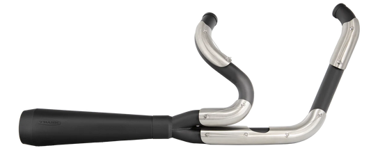Black Assault: 2 Into 1 Harley-Davidson Softail Exhaust (25+ Softails w/t saddlebags)