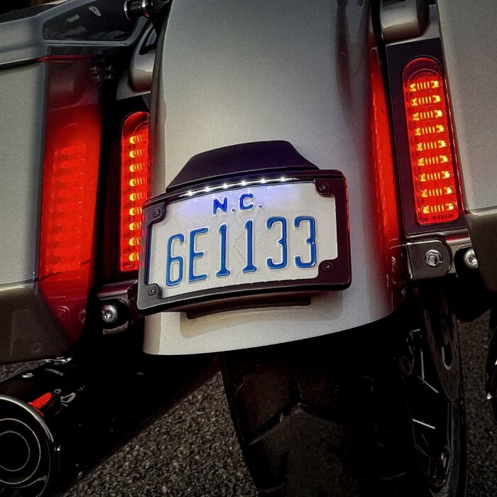 Low Profile LED License Plate Kit for 14-26 CVO Harley Touring - BLK
